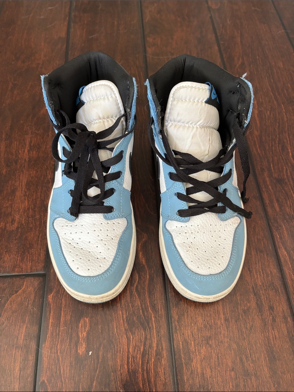Jordan Black and Light Blue Athletic High-Tops